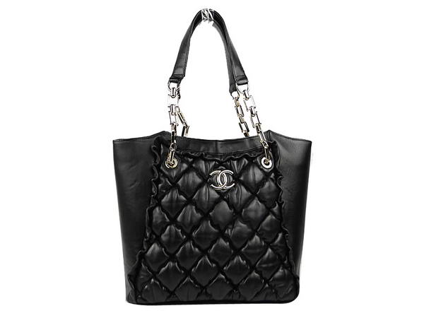 Best Chanel Bubble Bag Lambskin Leather A35375 Black On Sale